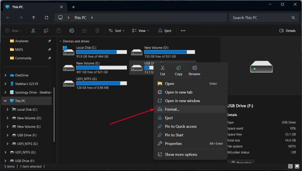 Окно форматирования диска: выбор FAT32 в Windows