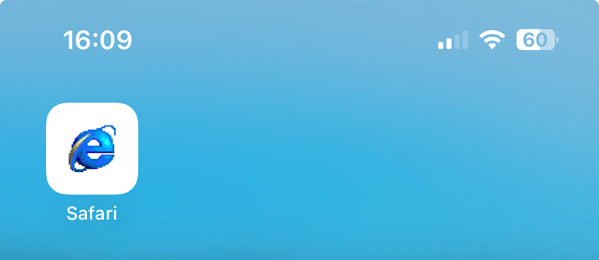 Ярлык Safari с логотипом Internet Explorer 6.