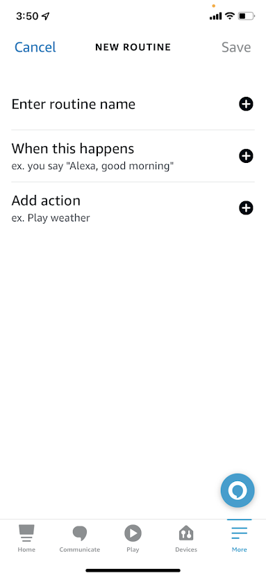 New Routine Options in Alexa App
