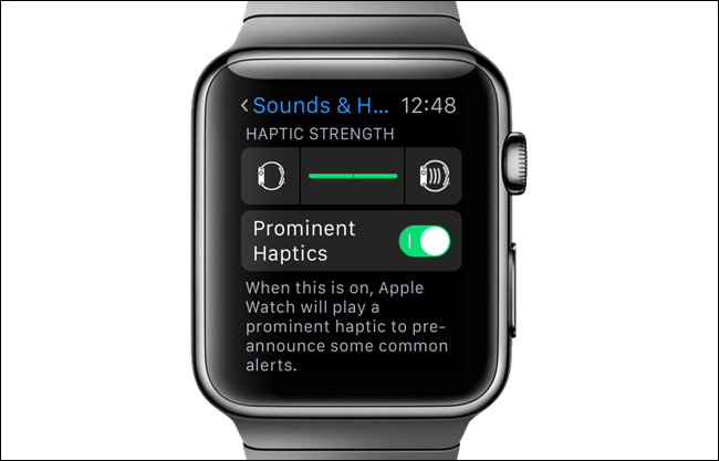 Пример настроенной тактильной отдачи на Apple Watch