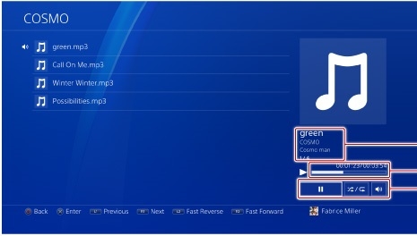 Прослушивание музыки на PS4