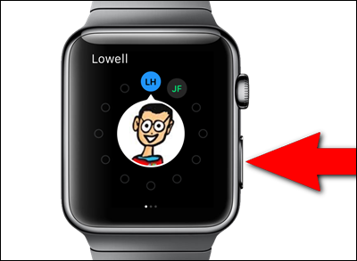 Пример контакта в круге на часах