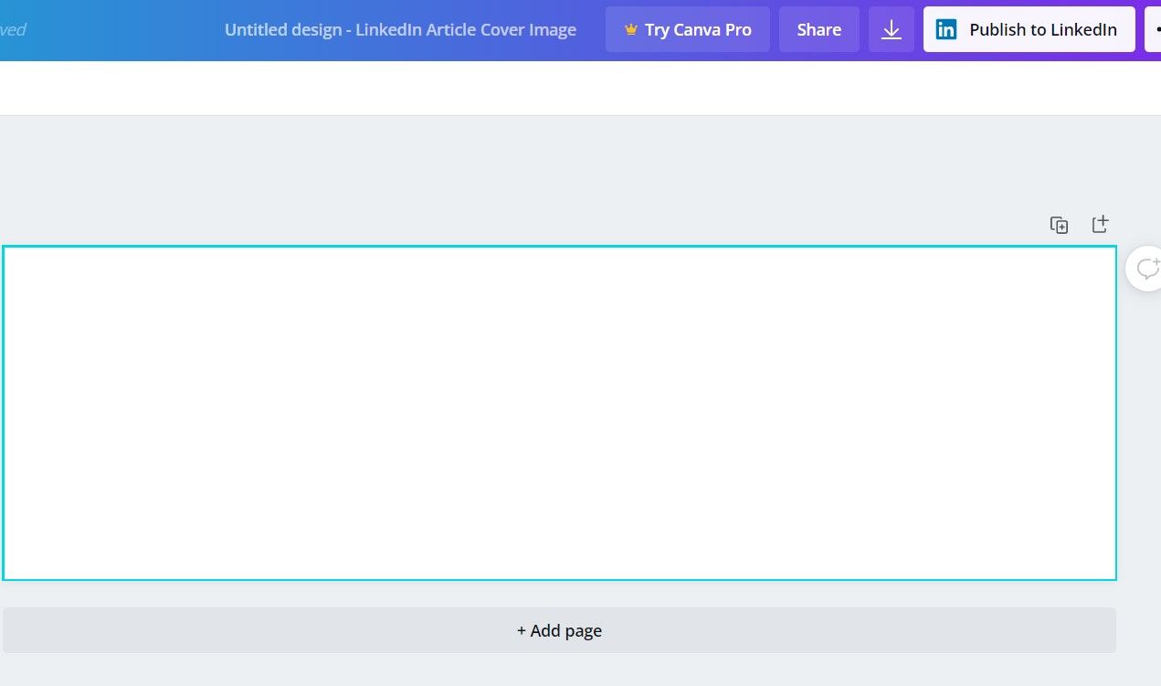 Пустой шаблон баннера LinkedIn в редакторе
