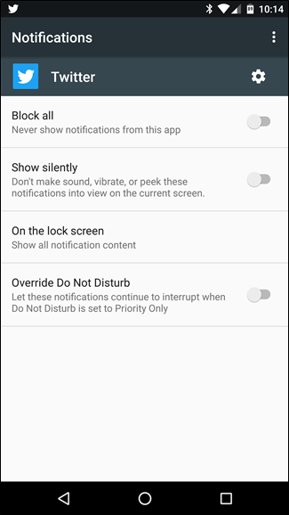 Скриншот: дополнительные настройки уведомлений приложения