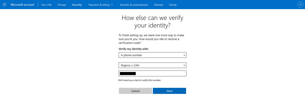 Skype 2SV How can we verify your identity