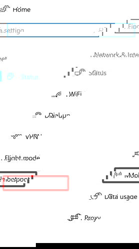 Opzione Hotspot mobile nelle impostazioni di Windows 10