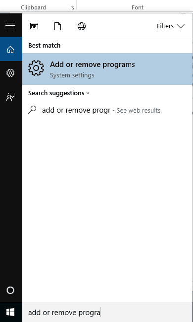 Окно 'Добавление или удаление программ' в Windows