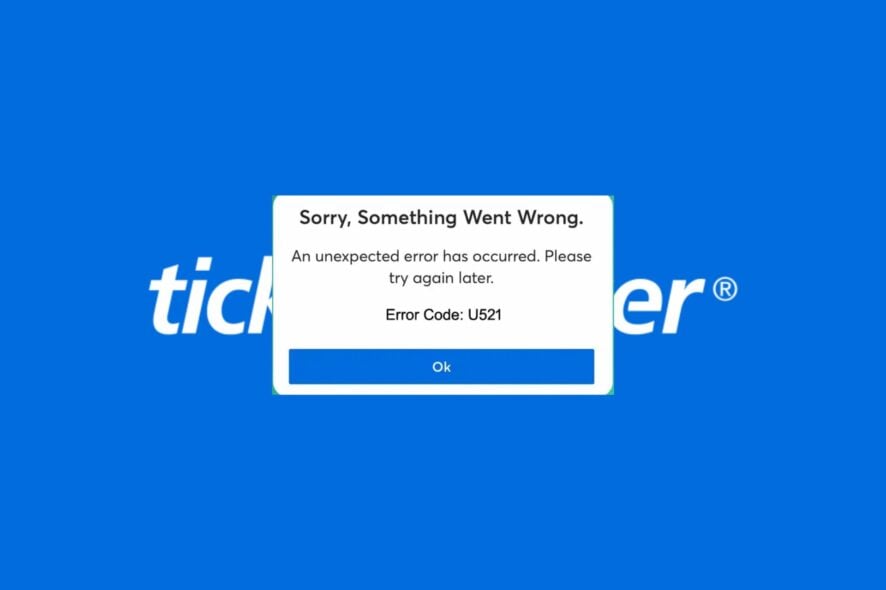 Как исправить ошибку Ticketmaster U521