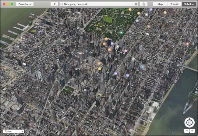 3D-режим Apple Maps с возможностью изменения угла обзора и интерактивными метками