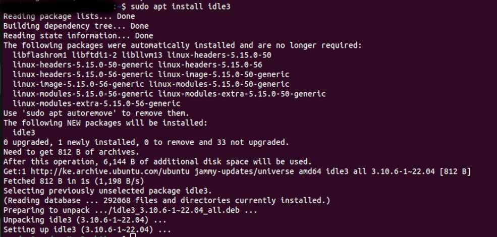 IDLE installation on Ubuntu