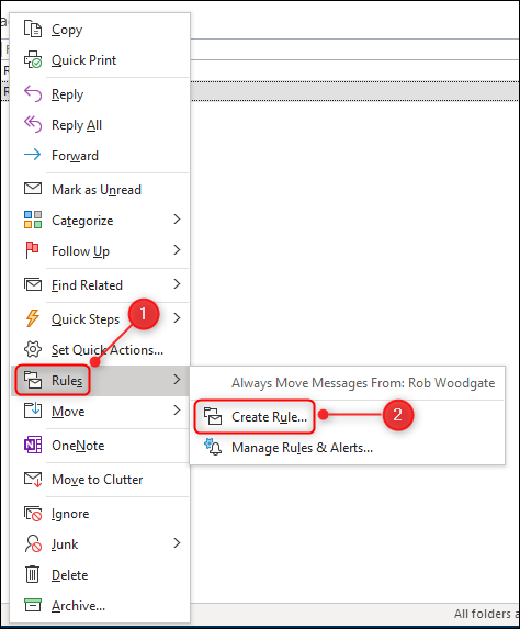 Уведомления Outlook только от важных отправителей