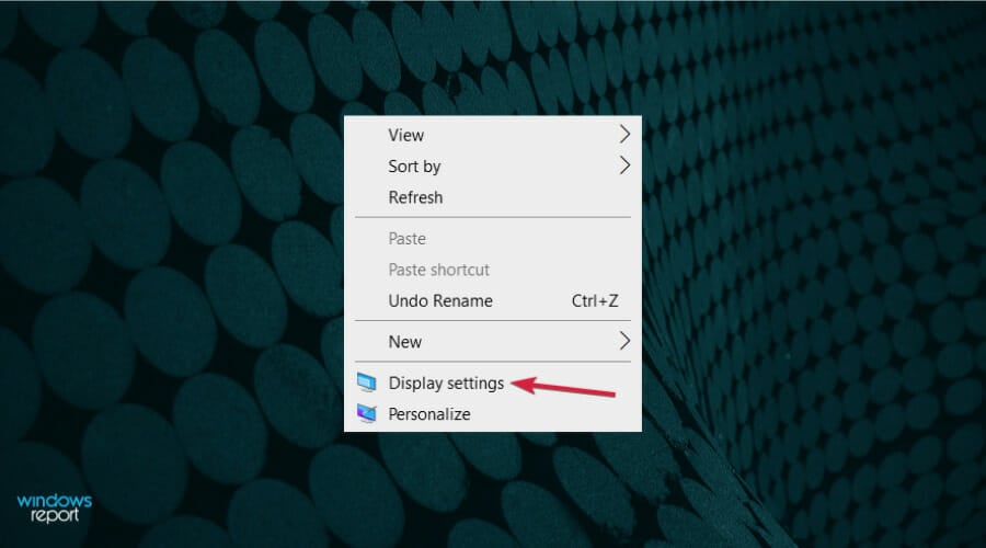 Открыть параметры экрана в контекстном меню рабочего стола