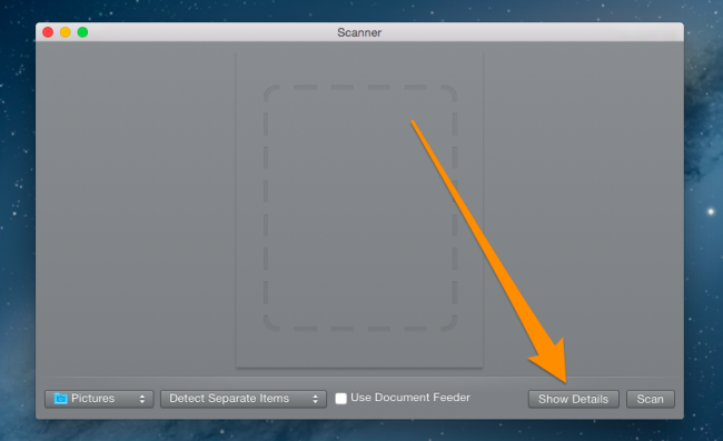 Экран с расширенными настройками сканирования: режим, цвет, разрешение, папка сохранения