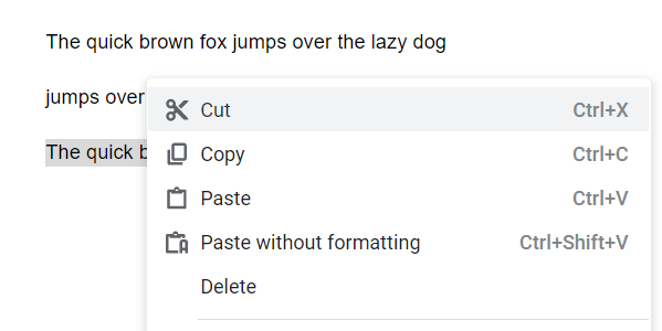 Windows Cut Copy Paste Example