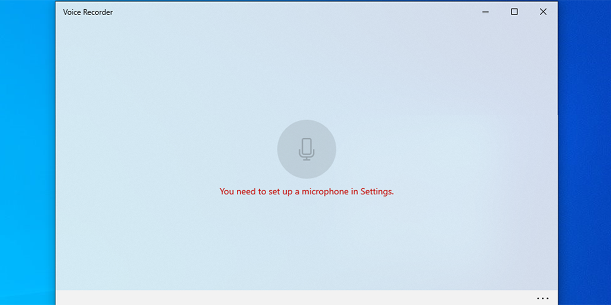 Запрос разрешения на микрофон для Voice Recorder в Windows 10