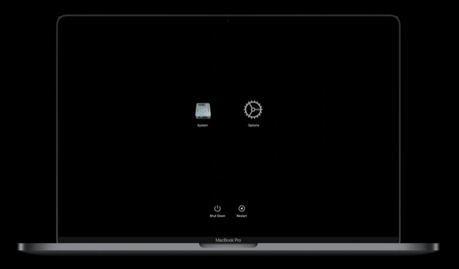 Опции загрузки Apple (экран восстановления)