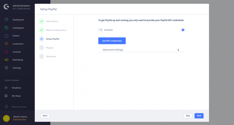 Настройка PayPal Sandbox