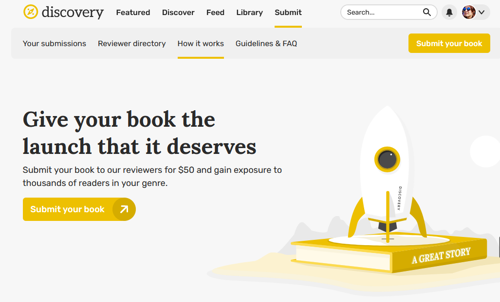 подать книгу в Reedsy Discovery