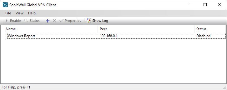Using SonicWall Global VPN Client on Windows 10