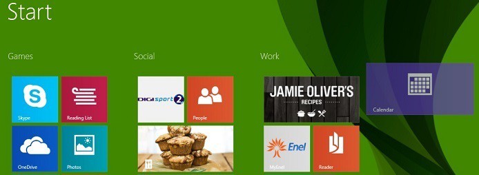 Перетаскивание плитки вправо для создания новой группы