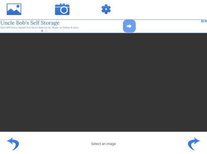 Экран выбора фото в приложении Image Size на iPad