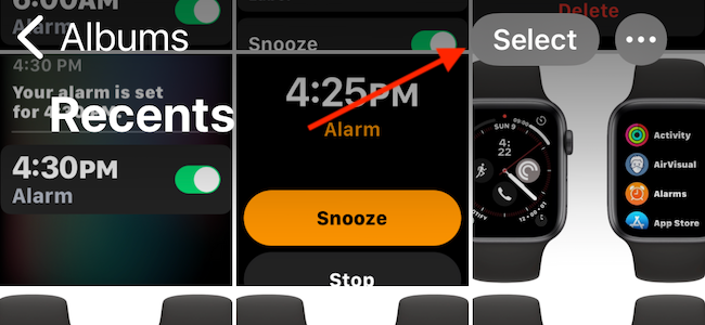 Нажмите кнопку «Выбрать» в приложении Фото.