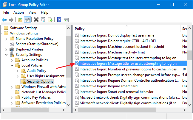 Окно настройки заголовка интерактивного входа