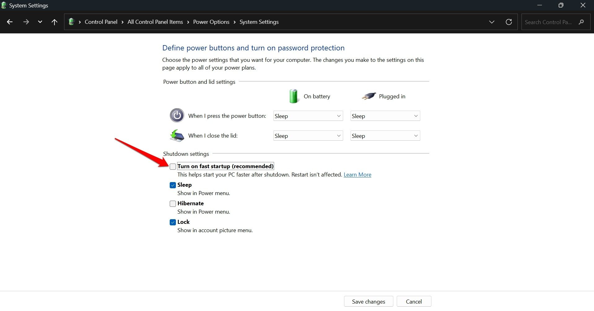 Schnellstart in Windows deaktivieren