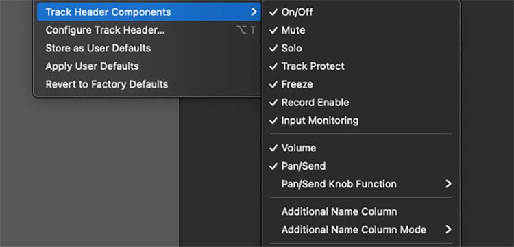 Компоненты заголовка трека
