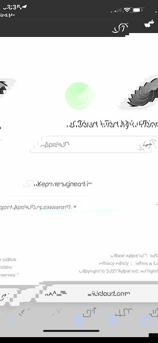 Экран входа в iCloud для помощи другу