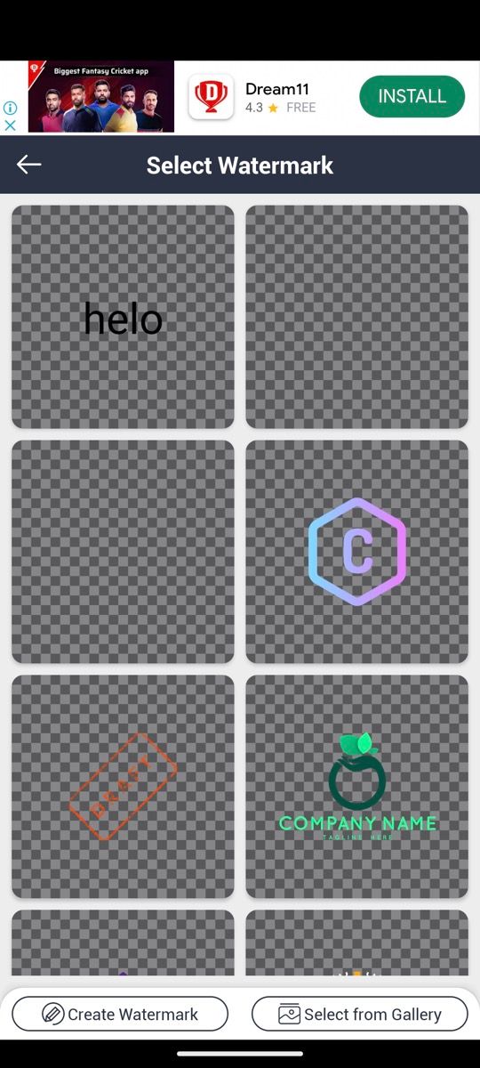 Пресеты водяных знаков в Add Watermark on Photos