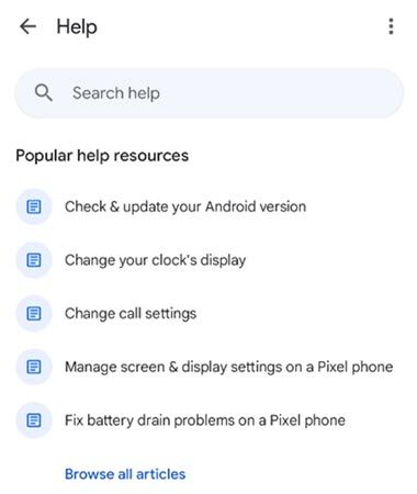 Онлайн‑помощь для Pixel с разделами и поиском.