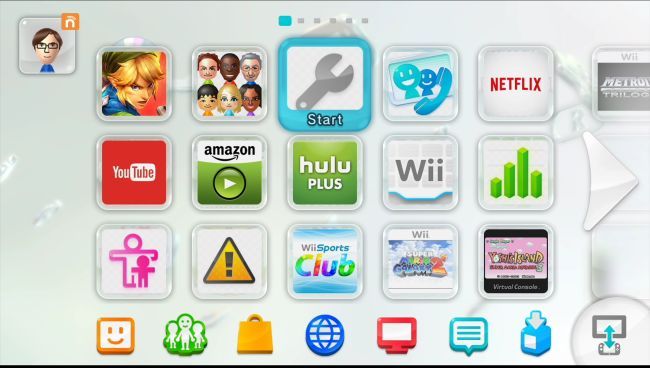 Экран настроек системы на GamePad, значок гаечного ключа выделен