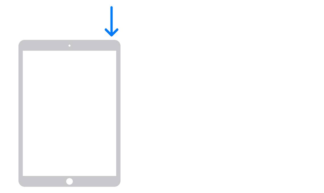 Нажмите и удерживайте верхнюю кнопку до появления ползунка выключения