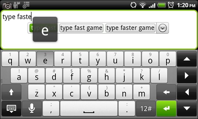 Sugerencias de palabras estilo smartphone en Windows