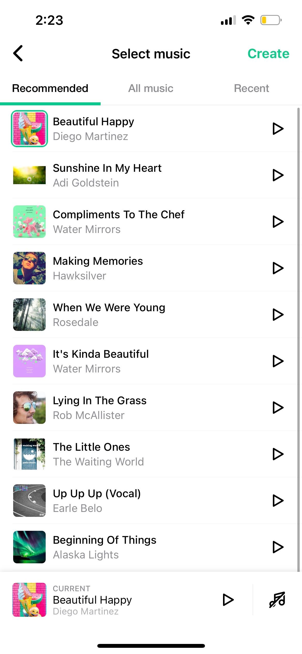 музыка для видео в Magisto