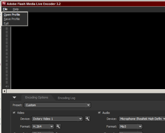 Нажмите «Start» в Flash Media Encoder для старта трансляции