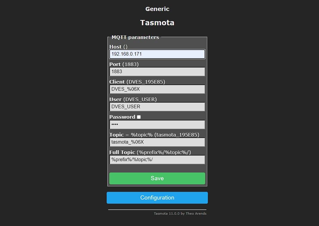 Добавление данных MQTT для Home Assistant в Tasmota