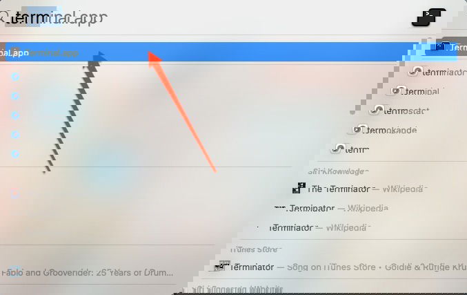 Открытие Terminal на Mac