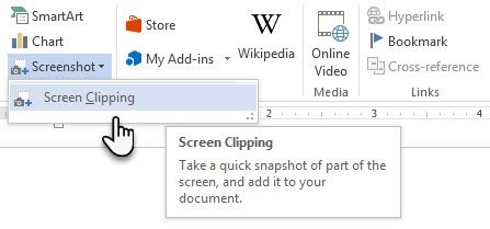 инструмент Screen Clipping для сохранения логотипа