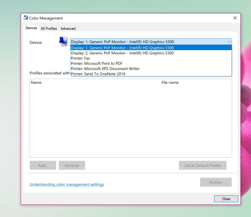 Инструменты управления цветом и калибровки в Windows 10