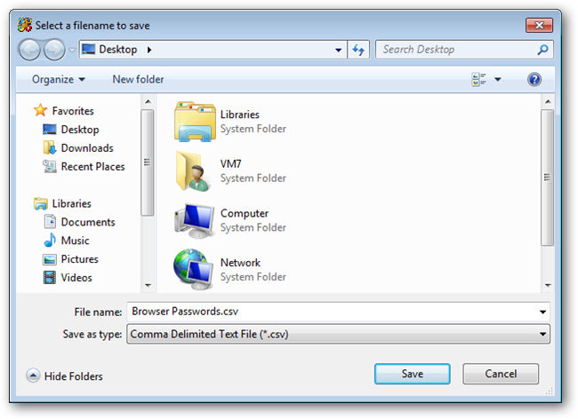 Выбор формата сохранения — CSV с разделителем-запятой