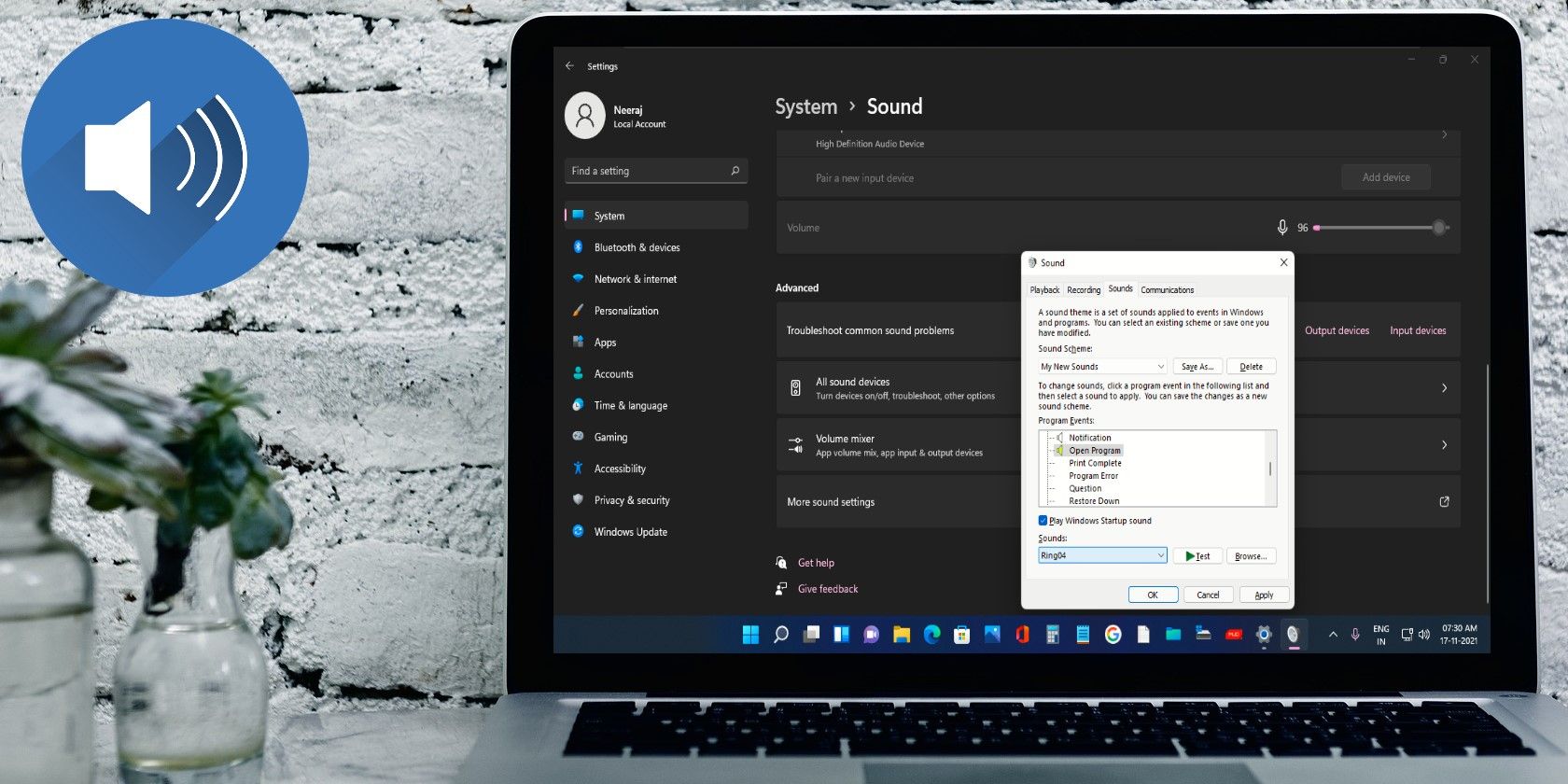 Закрепить ползунок громкости в Windows 11