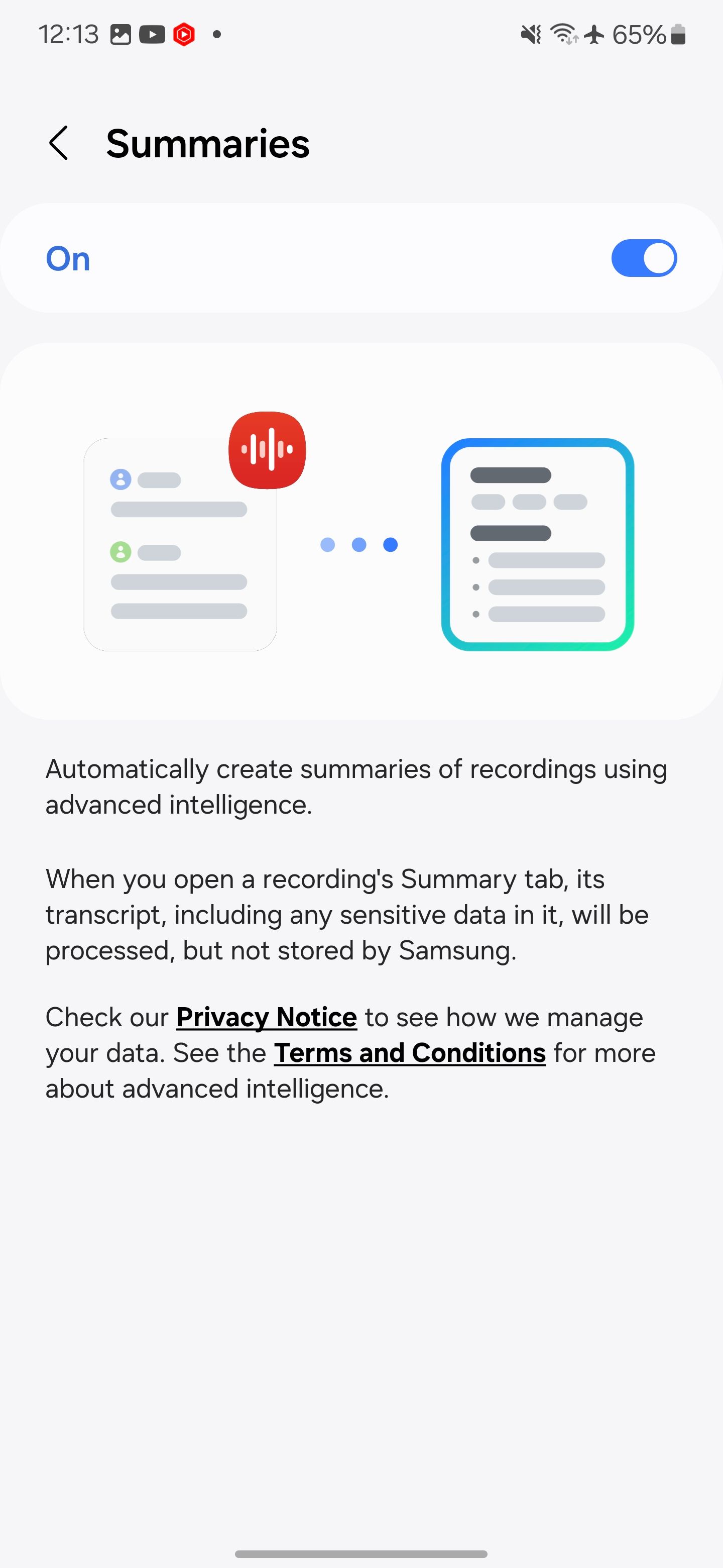 Сводки в Galaxy S24