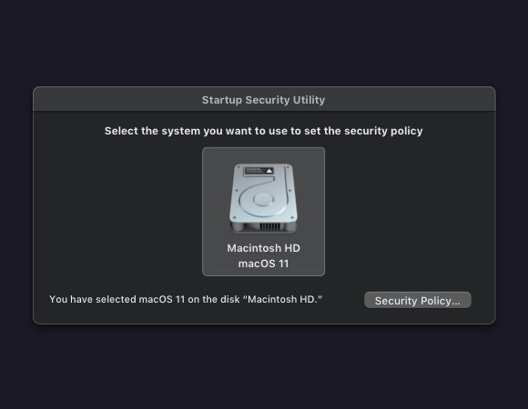 Параметры политики безопасности