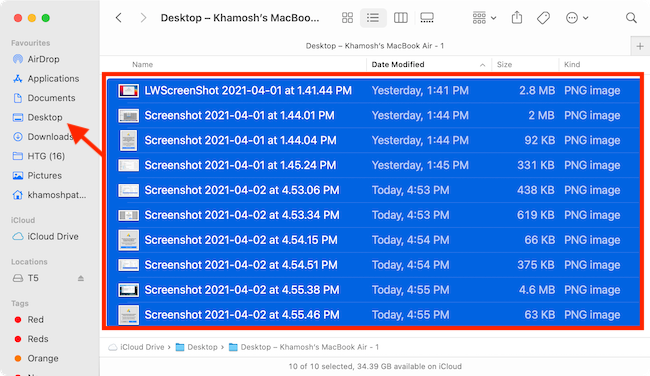 Drag iCloud Drive Data to Local Folders