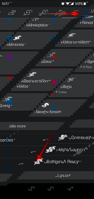 Paramètres et confidentialité Facebook mobile