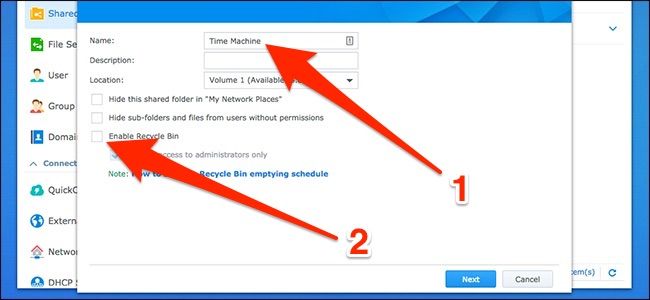 Включение шифрования резервных копий на NAS