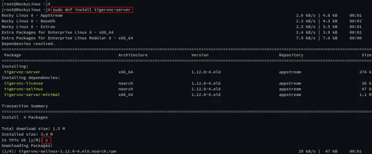 установка tigervnc