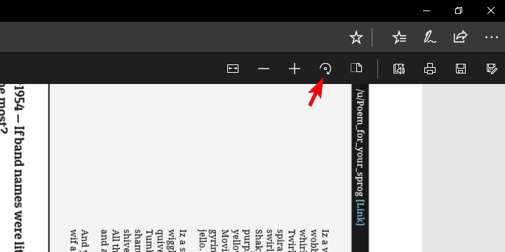 Панель просмотра PDF в Microsoft Edge